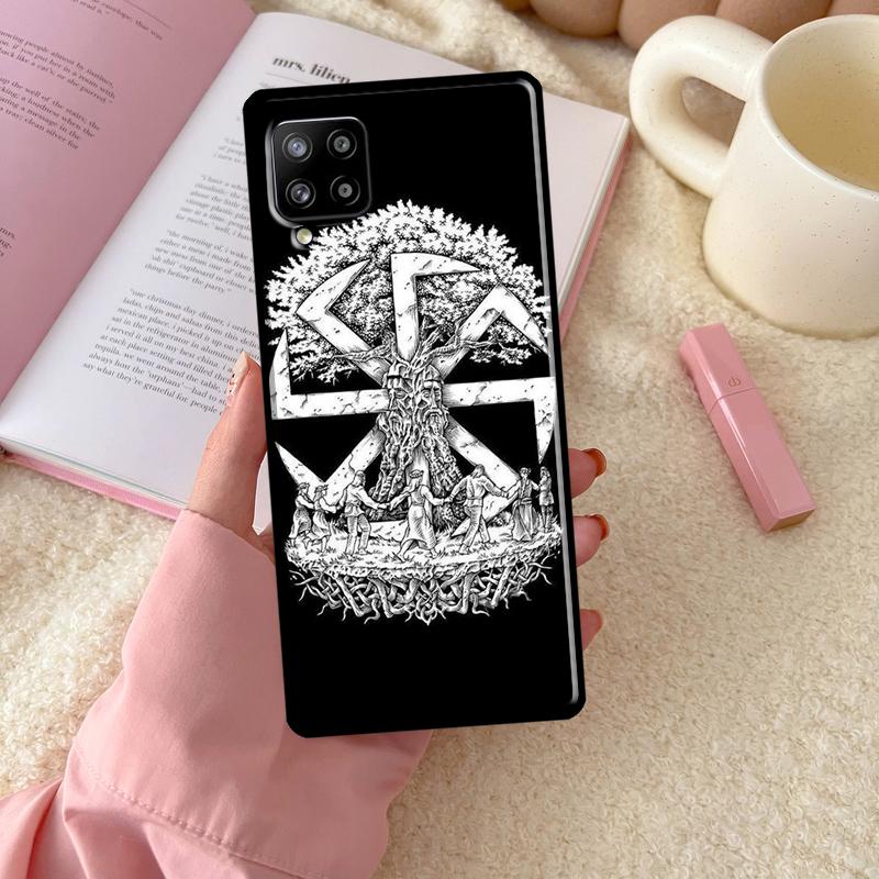 Чехол со славянским символом Коловрат для Samsung Galaxy A54 A34 A14 A13 A12 A22 A32 A52 A72 A51 A71 A53 A52S Задняя крышка