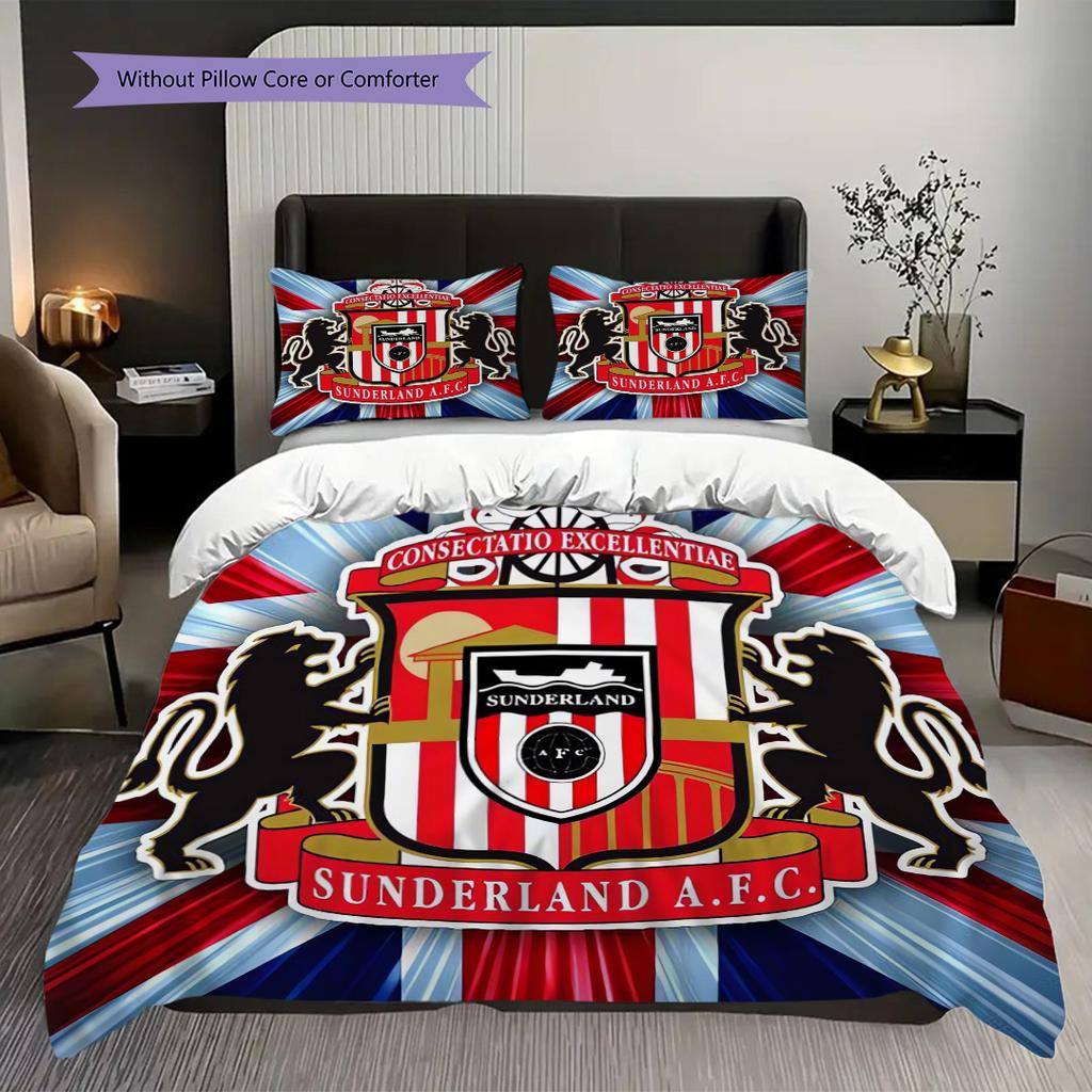 Sunderland Afc Emblem Display Bedding (1 * duvet cover + 2 * pillowcase, without core) 2D Flat Christmas birthday gift Bedding set