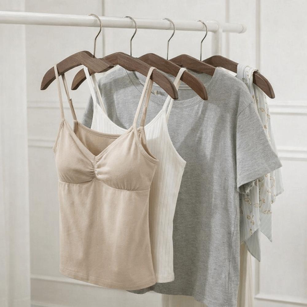 2pcs Space Saving Wood Short Neck Hanger Shoulder Protecting Clothes Hanger for Home