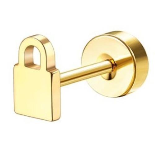 Drperfect 1 шт. Серьги для чувствительных ушей Серьги из хирургической стали для женщин Изящные серьги-гвоздики с плоской задней частью Серьга-кольцо Серьга для хряща уха