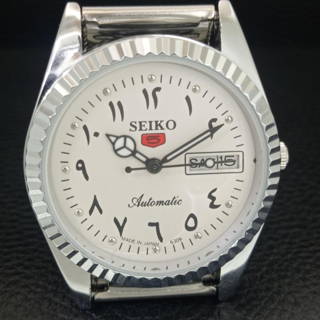 ВИНТАЖНЫЕ АВТОМАТИЧЕСКИЕ SEIKO 5 6309A ЯПОНИЯ МУЖСКИЕ ОТРЕМОНТИРОВАННЫЕ БЕЛЫЕ ЧАСЫ a442486-1
