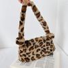 Underarm Shoulder Bag New Fashion Portable Shoulder Bag Western Style Furry Hoop Leopard Print Women's Bag Stuffed