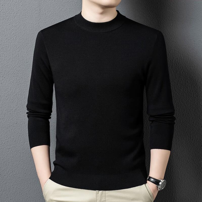 Yiliteng Men's 100% Wool Round Neck Sweater