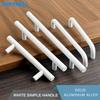 Теплые Белые Ручки Ящиков Комода Современные Ярко-Белые Ручки Кухонных Шкафов Ручки Дверей Шкафа Металлические Мебельные Изогнутые Ручки
