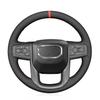 Black PU Faux Leather Red Marker Car Steering Wheel Cover For GMC Sierra 1500 Limited 2500 3500 2019-2024 Yukon XL 2021-2023