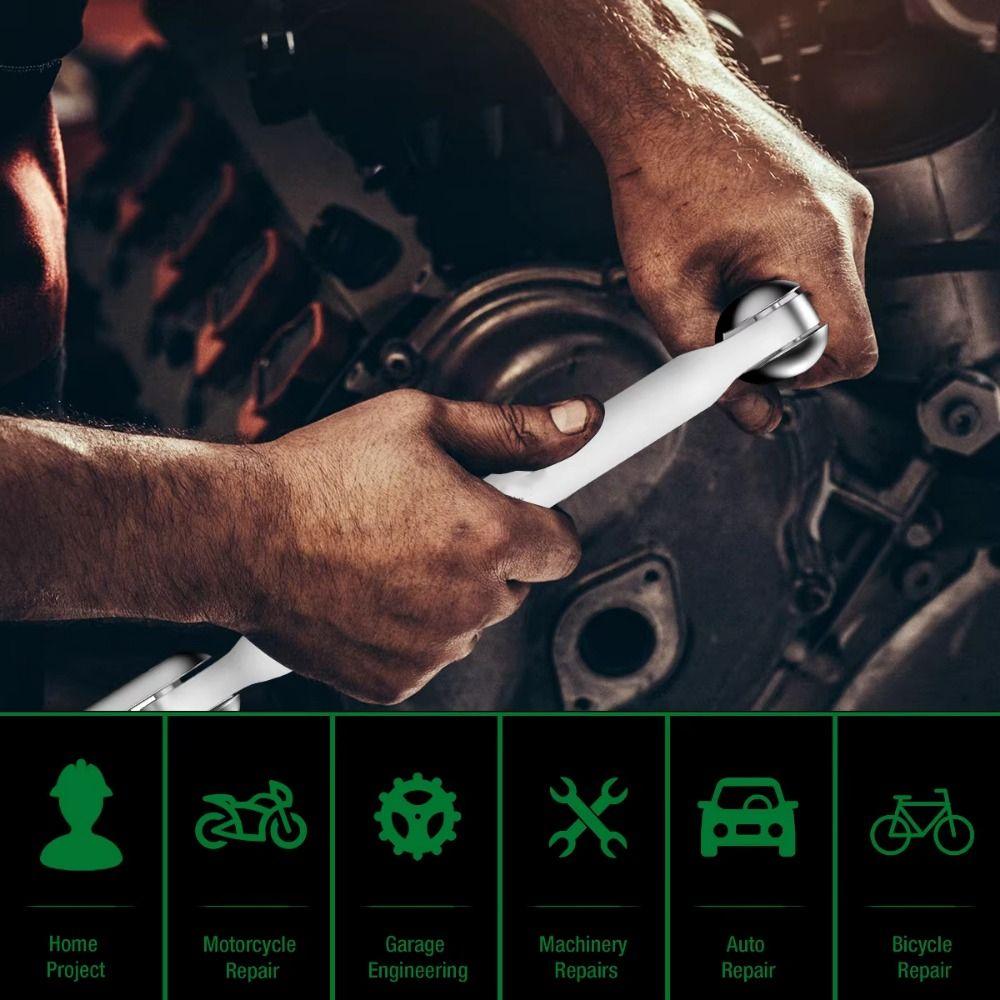 Регулируемый двухсторонний гаечный ключ с двойной головкой, поворотной головкой и торцевым ключом, гаечный ключ, инструмент, бытовой