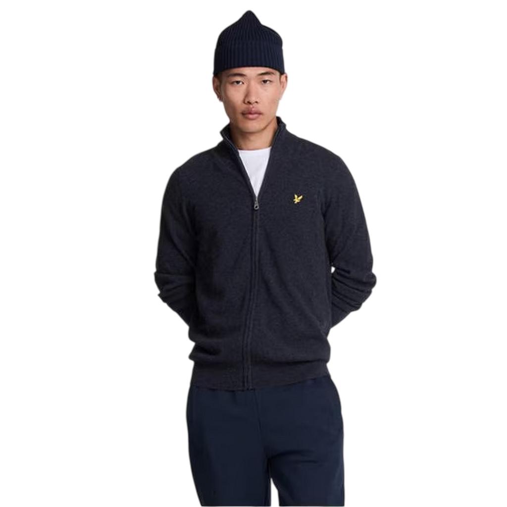 Lyle & Scott Mens Ribbed Zip Neck Long-Sleeved Sweater Top