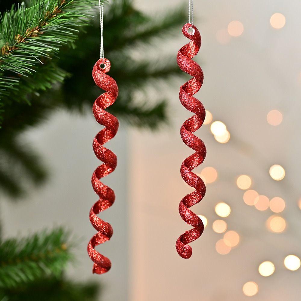 4 шт. Пластиковые рождественские снежинки, сосульки, подвески, витые, изысканные, поддельные сосульки, украшения, сделай сам, имитация ледяных полосок, подвески