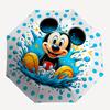 Mickey Mouse, Water Splash Themed Automatic Opening and Closing Umbrella, Brightly Colored 8-rib Portable Umbrella, Suitable for Men and Women, A Perf
