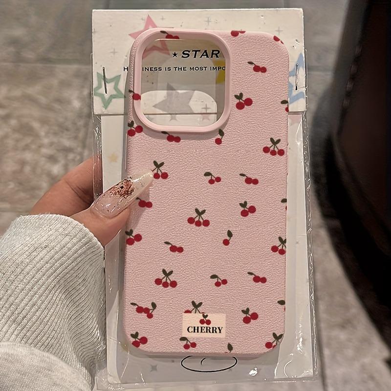 Защитная крышка с акварельным дизайном красной вишни для серии iPhone 17 16 15 14 13 12 11 16E Pro Max Plus
