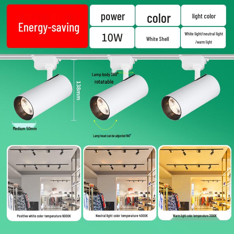 Adjustable Aluminum LED Track Spotlight for Showroom or Store