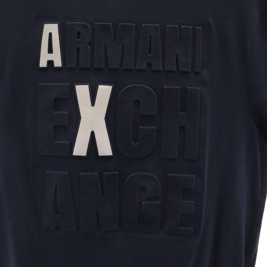 Armani Exchange Футболка с тисненым логотипом, с коротким рукавом, XS, темно-синяя, мужская, б/у