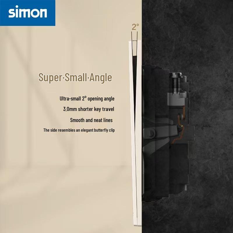Simon i6Air Ultra-Thin Five-Hole 86 Type Switch and Socket for Home Decor