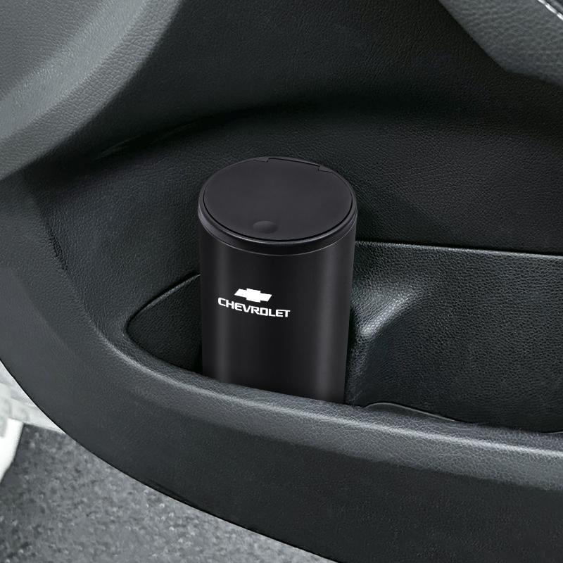 Car Cup Trash Can Aluminum Alloy Garbage Bin Ashtray For Chevrolet Corvette Montana TrailBlazer Silverado Traverse Camaro Malibu