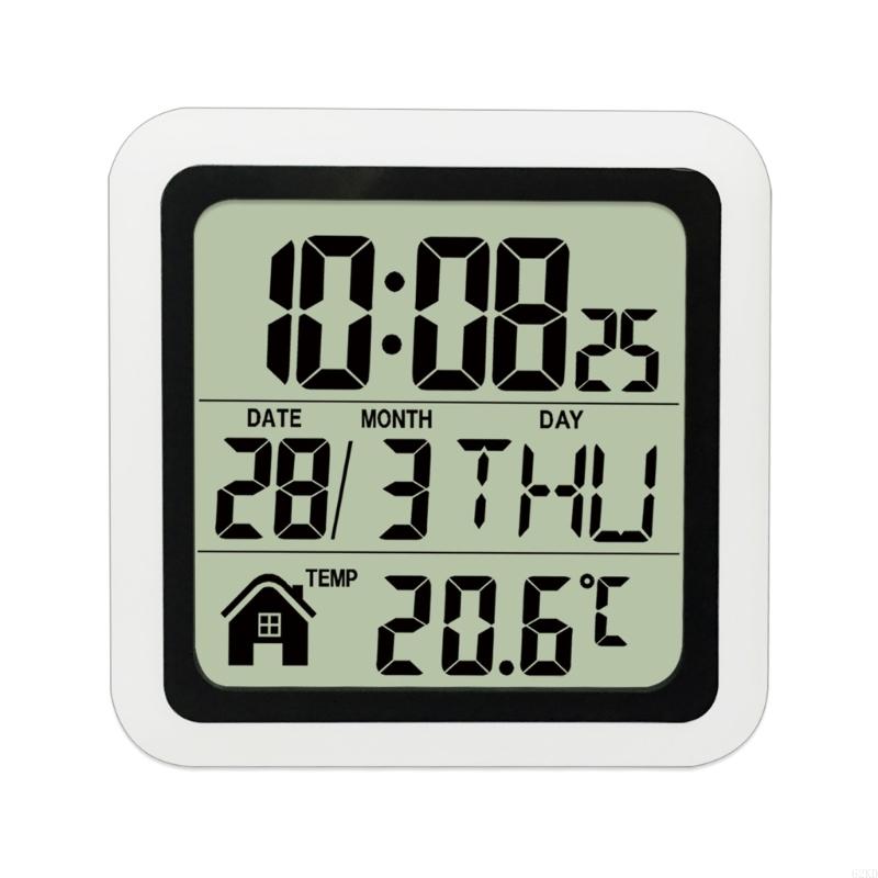 62KD Large Screen Digital Clock For Bathroom Shower Waterproof Temperature Display