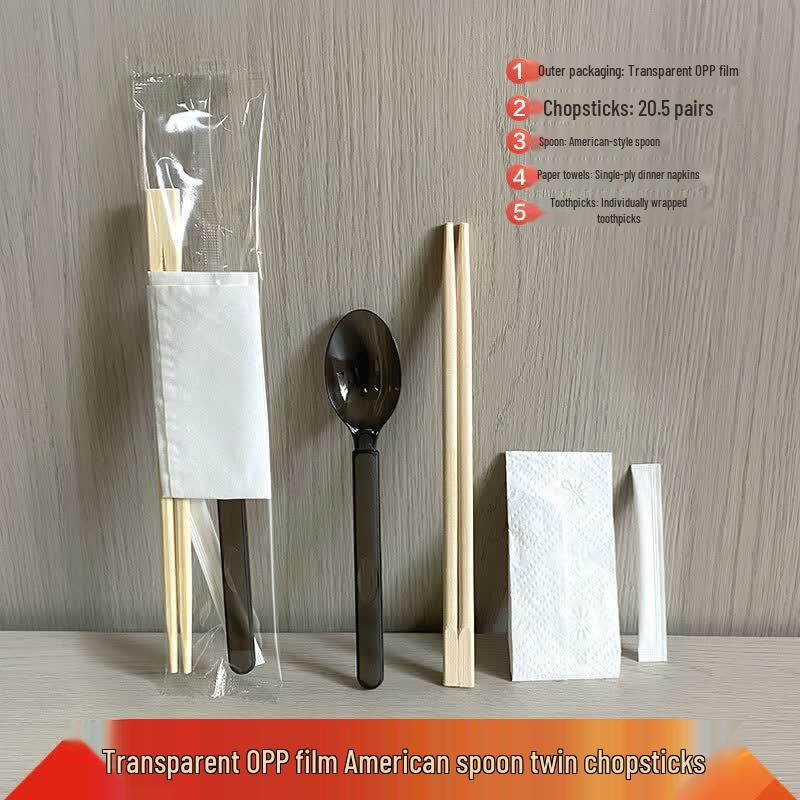 Handun Disposable Bamboo 4-Piece Cutlery Set
