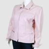 Women's Baby PINK Lambskin Leather Shirt | Slim Fit FORMAL Leather SHIRT Jacket | Stylish Down Collared Leather Shirt | Sheepskin Jacket