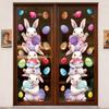 Пасхальные штабелируемые кролики с яйцами Статические наклейки на окна для украшения стекла холодильника Пасхальная вечеринка Домашний декор