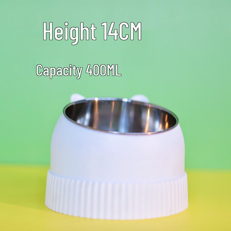 Приподнятые миски для питомцев из нержавеющей стали и керамики - Конструкция против опрокидывания для кошек и собак, Защищает шейные позвонки, Набор с двойной миской