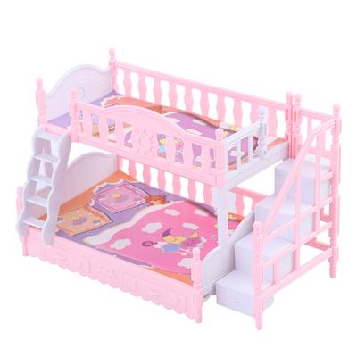 Кукольная игрушка Мебель Европейский стиль Двухъярусная кровать Двухъярусная кровать Игрушка для девочки на день рождения