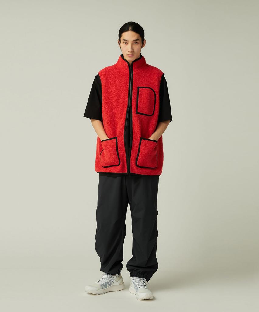 Snow Peak Recycled Wool Boa Vest and Size L JK-25AU023, Men's Women's, Orange,