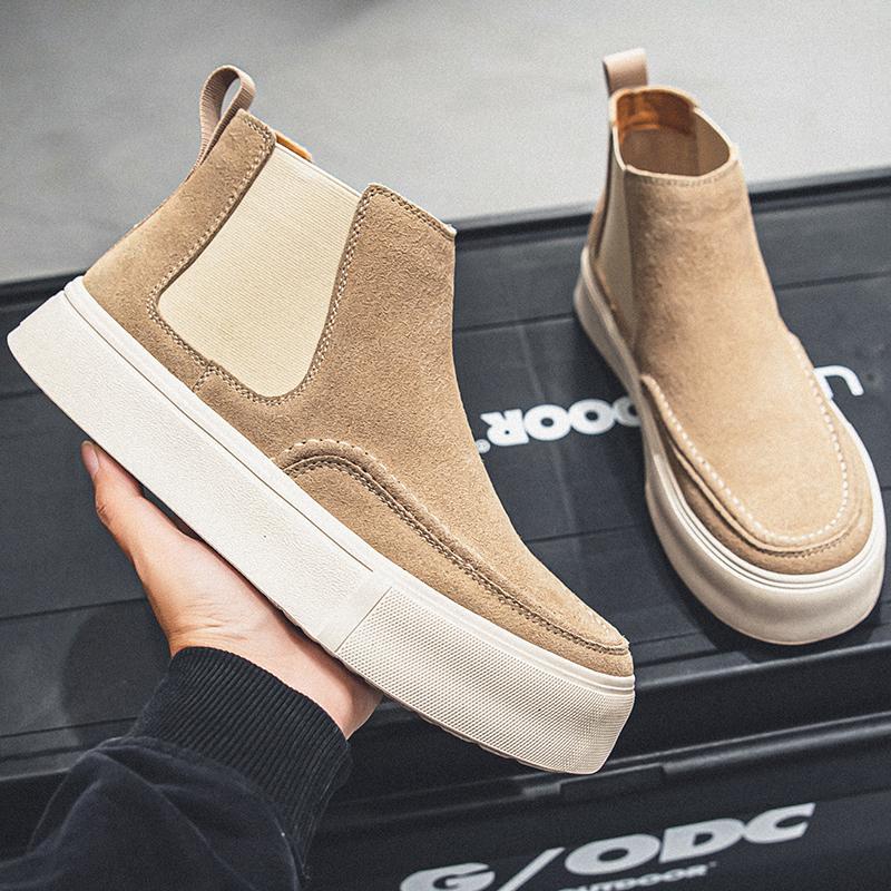 Модные мужские модные сценические панк-платья челси ботинки прилив коровья замша кожа балетки ковбойские ботильоны красивые ботинки на платформе botas hombre