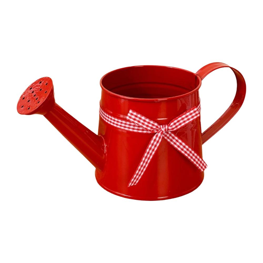 New Lightweight Plant Watering Can Sprinkler Head Rust Resistant Watering Pot Gingham Ribbon Garden Watering Can Indoor Plants