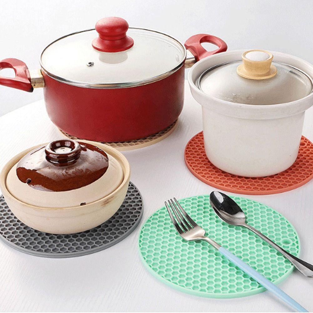 Нескользящая подставка силиконовая подставка для кастрюль круглой формы сотовая структура коврики для горячих кастрюль и сковородок
