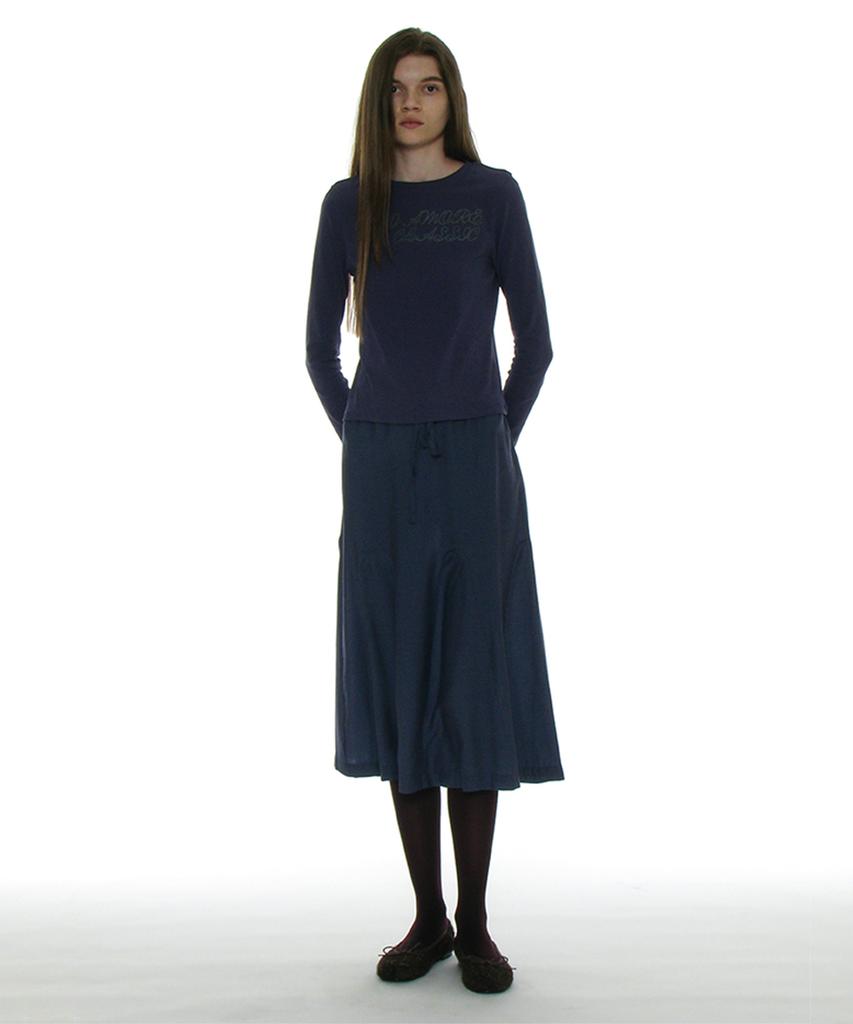 PARTIMENTO WOMEN 93 Studded Printed Long Sleeve Tee_Purple