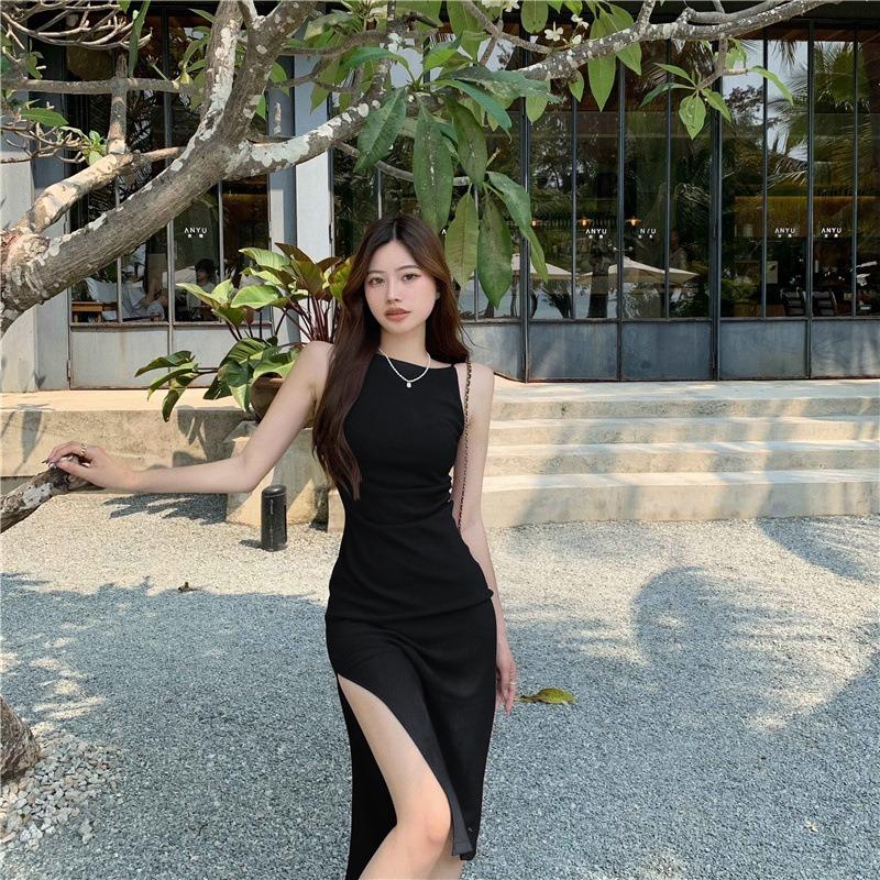 Женское летнее элегантное платье на одно плечо в стиле ретро с лямкой на бретельках