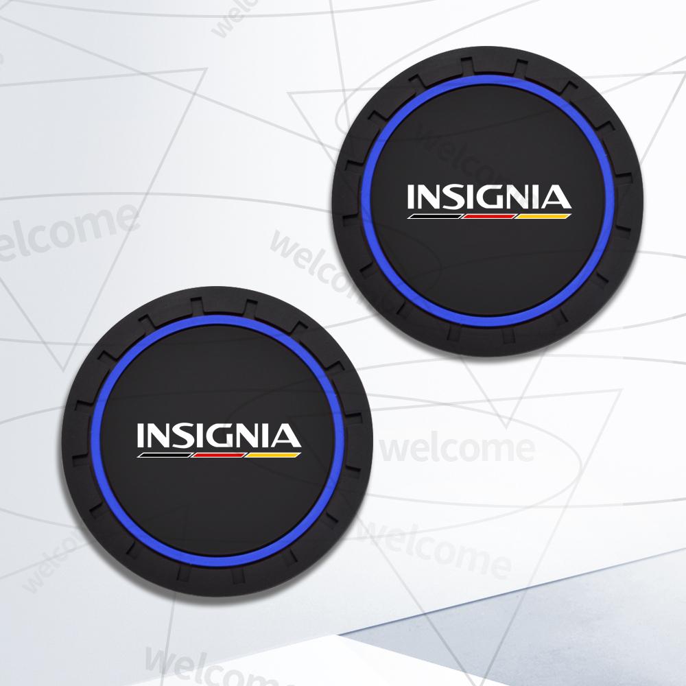 2pcs PVC For Opel Corsa Insignia LOGO OPC Line GTC Vauxhall Car Coaster Water Cup Anti-Slip Silicone Pads Interior Decoration