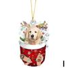 Creative Christmas Tree Pendants Car Interior Decorations Dog Cute Christmas Pendants A Bag New Car Decorations Year In Han H9E6
