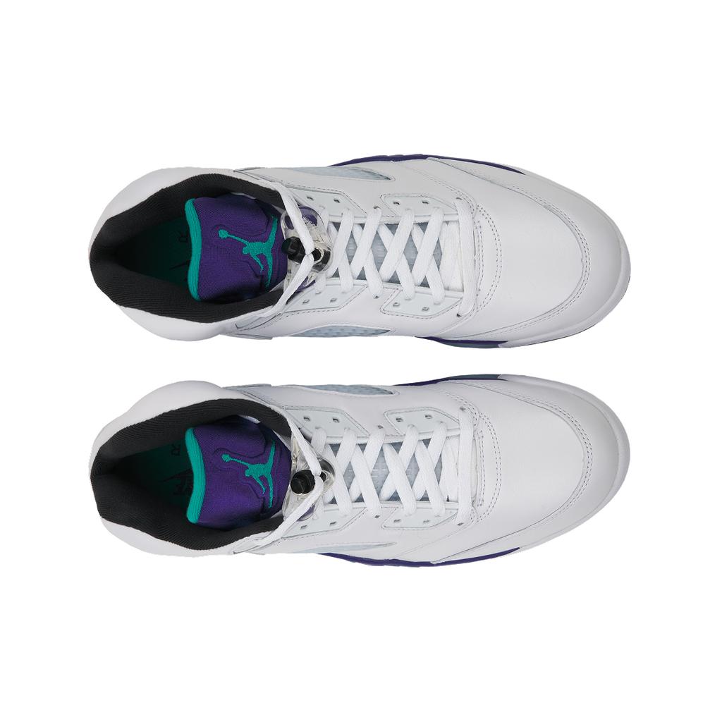 Мужские кроссовки Air Jordan 5 Retro Grape 2025 Белые/Ново-Изумрудные/Виноградный Лед HQ7978-100