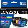 5 Pack Lc422Xl Compatible With Brother Cartridge Lc422 Lc422Val Lc422Xl For Brother Mfc-J5345Dw Mfc-J5340Dw Mfc-J5740Dw Mfc-[J116]