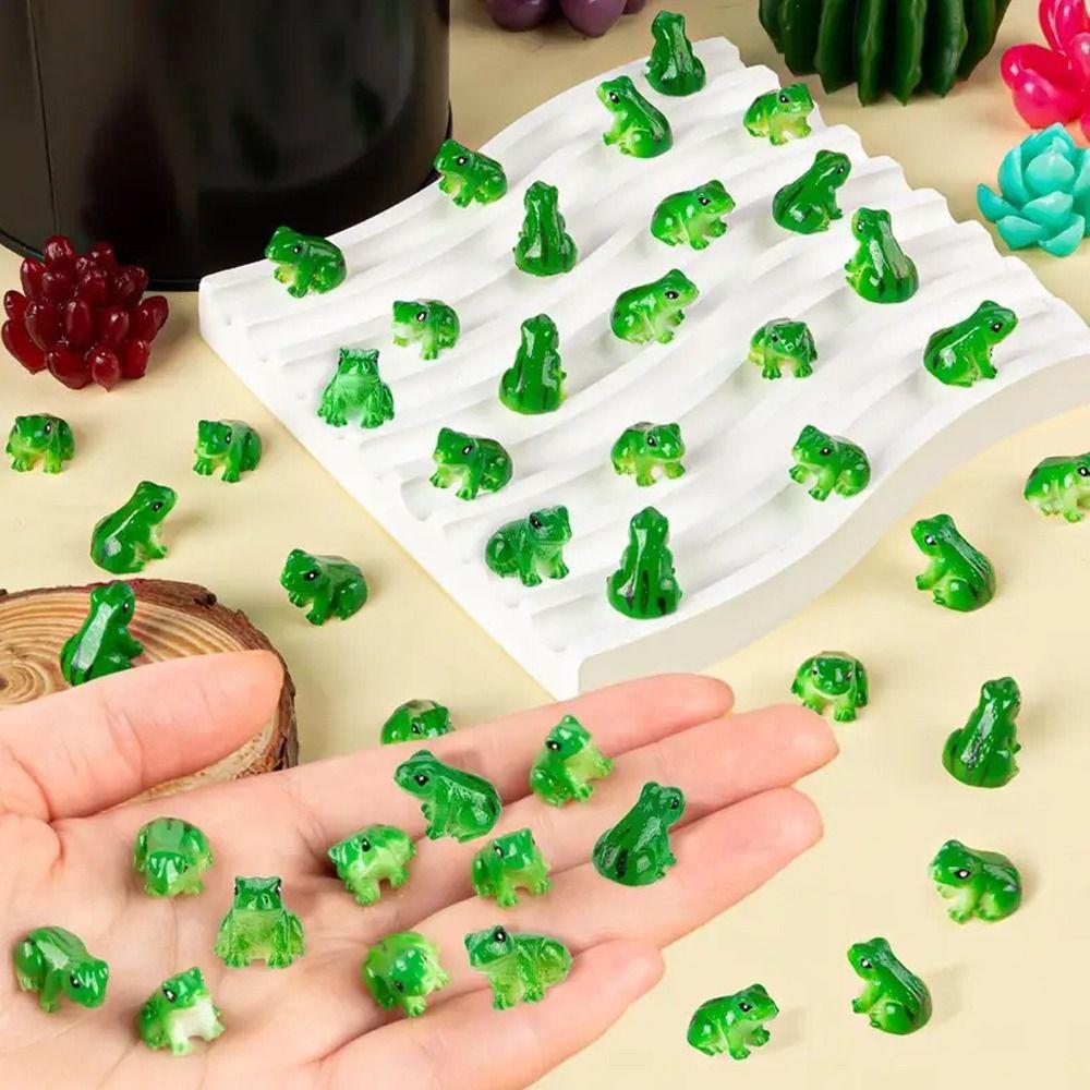 10pcs Funny Miniature Resin Frogs Cute Garden Frogs Decoration Mini Frogs Ornament  Home Decor