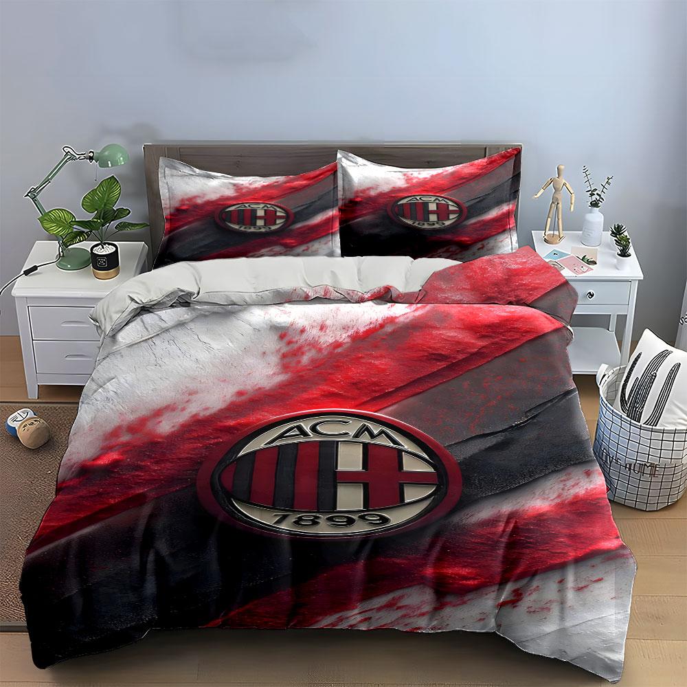 AC Milan logo pattern. Bedding sets Duvet cover sets Duvet covers Pillowcases(1 * Duvet Cover 2 * Pillowcases without duvet insert)