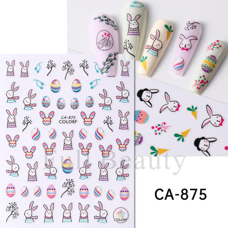 Пасхальные 3D наклейки для ногтей Цветочные растения Nail Art Наклейки Цветочные весенние ползунки Маникюрный декор