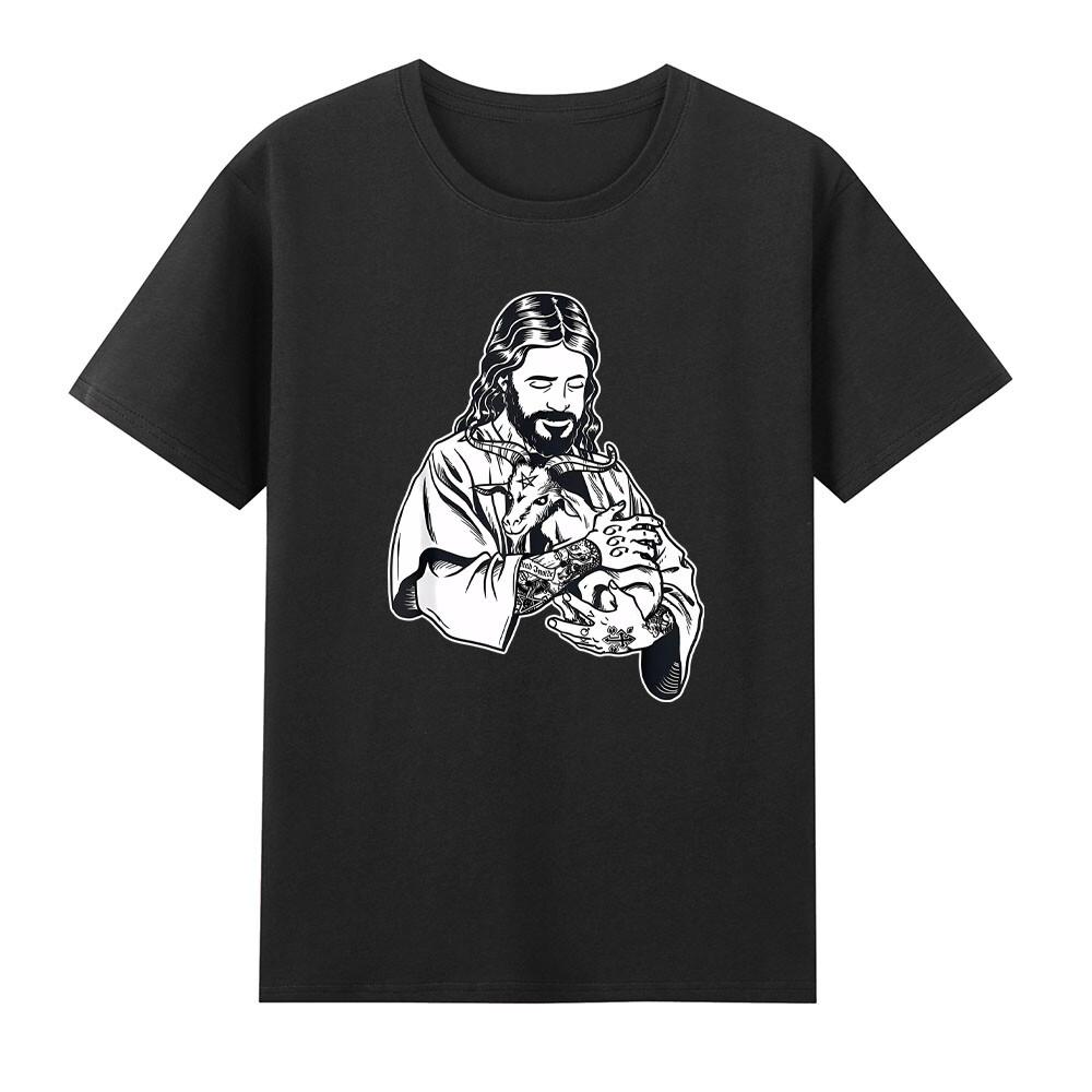 Blackcraft Jesus Loves Satan Baphomet Goat Christ Tshirt