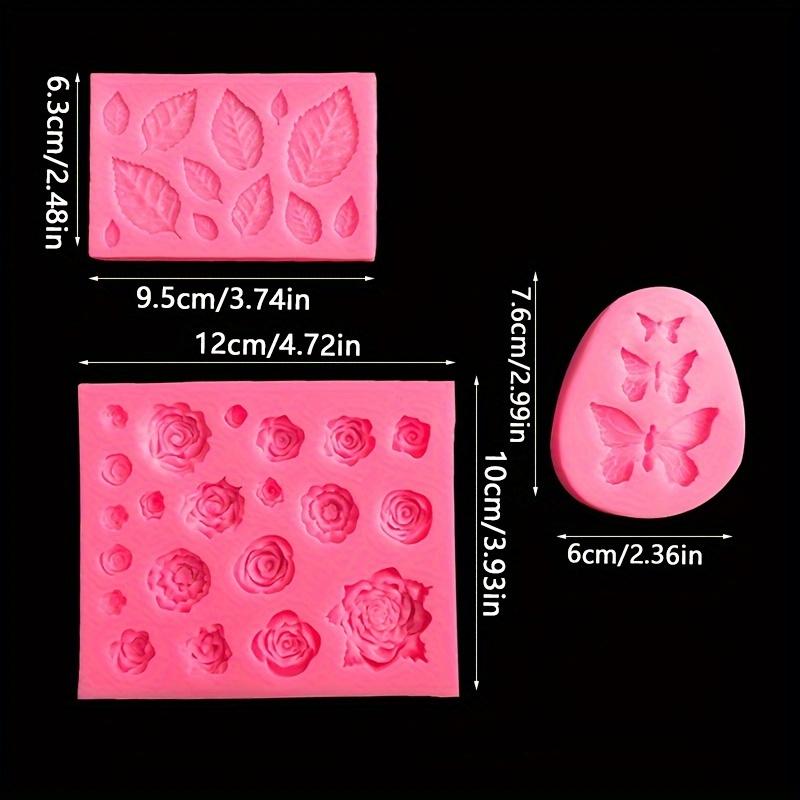 3 шт. Размер розы, цветка, банта, листьев, выпечки, DIY, переворачивания торта, силиконовой формы, кондитерских изделий, выпечки, выпечки, переворачивания торта, шоколадных украшений, аксессуаров