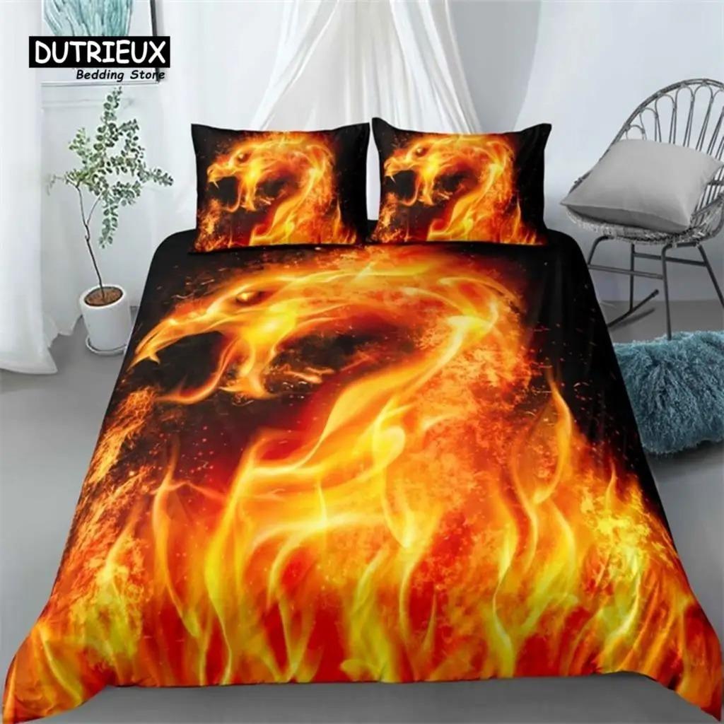 Flaming Phoenix Duvet Cover Full Queen Phoenix Nirvana Fired Volcano Bedding Set Microfiber Comforter Cover For Teen Adult Decor