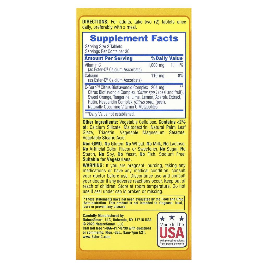 Круглосуточная поддержка иммунитета, 1000 мг, таблетки в растительной оболочке, 60 таблеток (500 мг на таблетку)