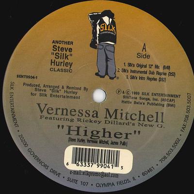 12-дюймовая пластинка VERNESSA MITCHELL - Higher SENT99041 SILK 1999 США Танцевальная и электронная музыка Б/у