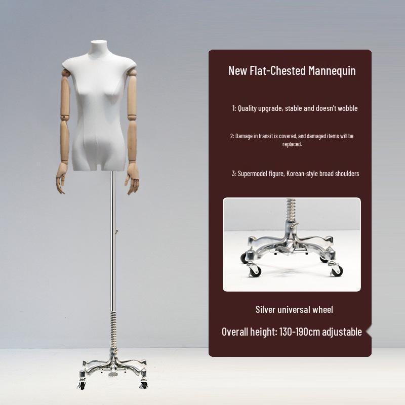 Манекен женский с плоским телом в корейском стиле и широкими плечами для демонстрации женской одежды