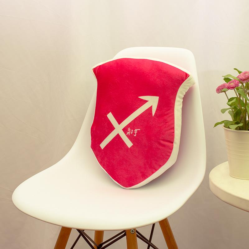Core-containing Cartoon Pillow, Shield-shaped Crystal, Ultra-soft Fabric, Personalized Pillow, Office Bedside Waist Pillow, Printed Pillow