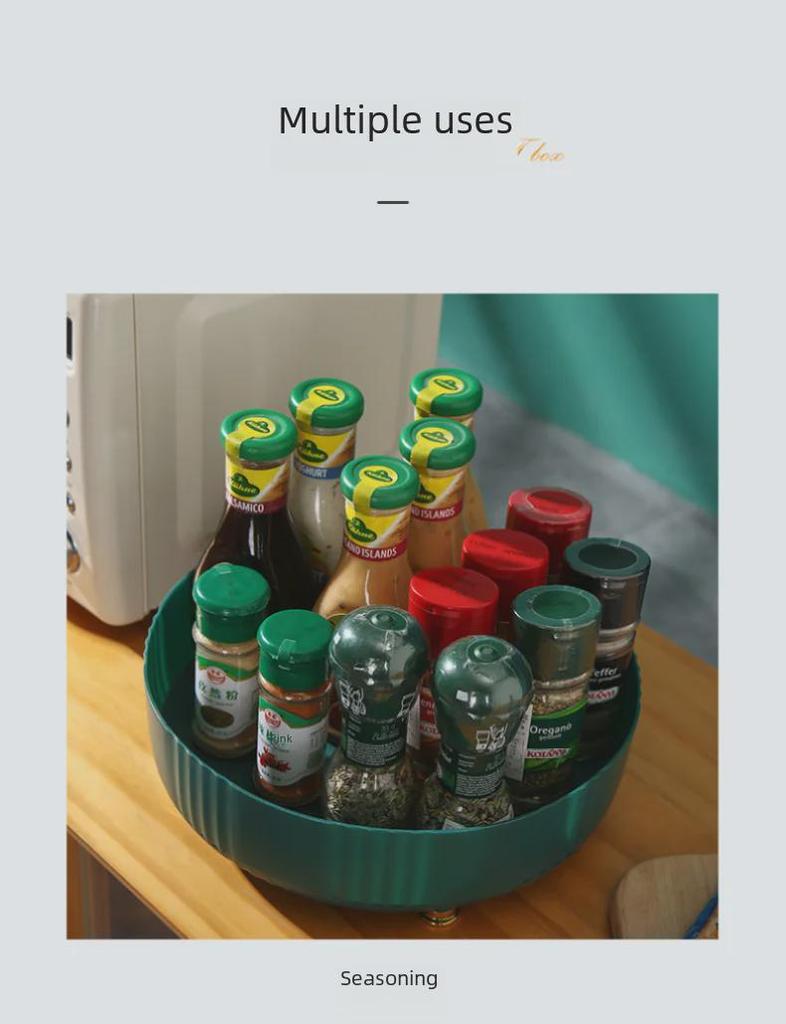 Вращающаяся кухонная полка для специй с многофункциональным хранилищем для приправ и фруктов