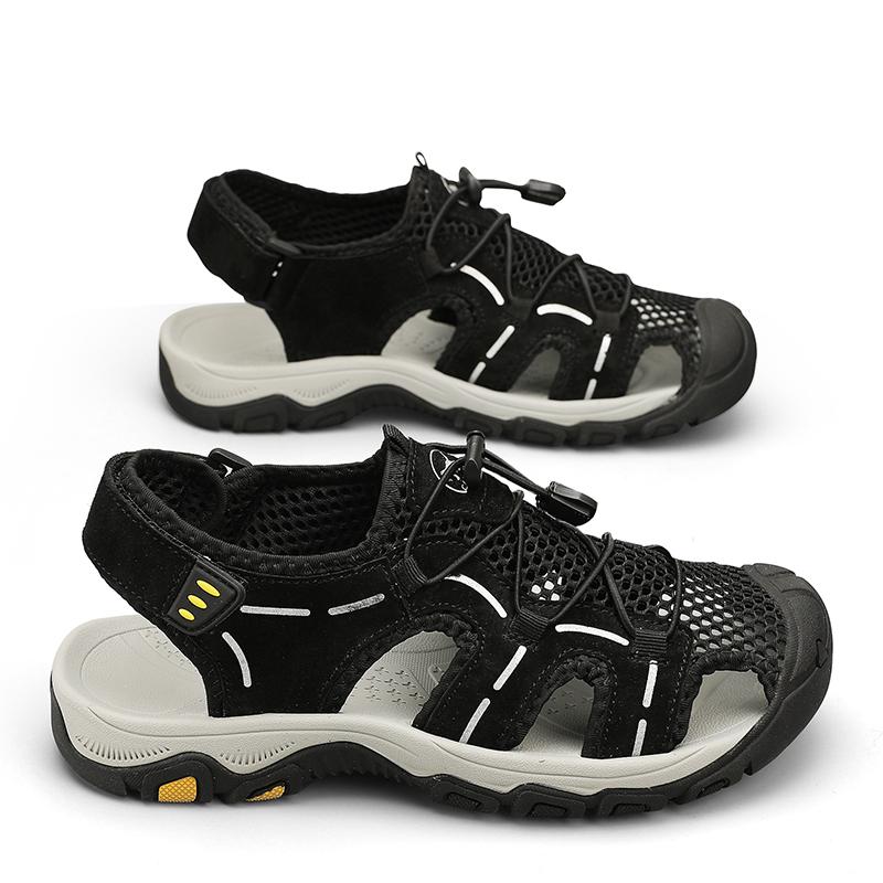 Fashion Summer Men Sandals Genuine Leather Mens Casual Shoes Outdoor Men Leather Sandals for Men Beach Shoes Roman Mens Shoes 46