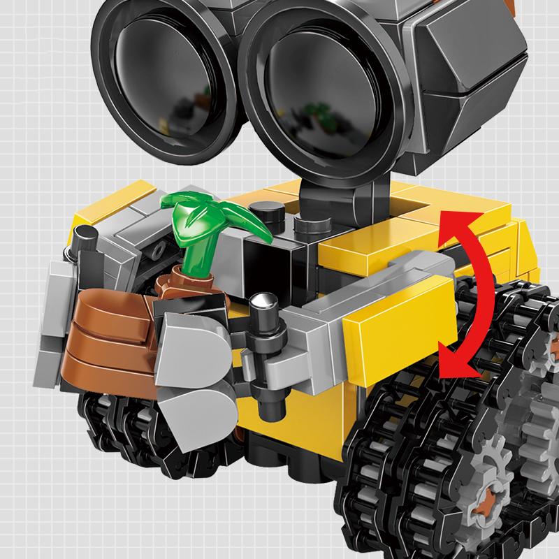 Space Mini Robot Moc Building Bricks Toys 217Pcs Tracked Bot Model Classic Movie Sci-Fi Blocks Dolls Kids And Adult Gifts