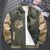 Men's Retro Suede Baseball Jacket - Embroidered Pilot Style for Autumn and Winter