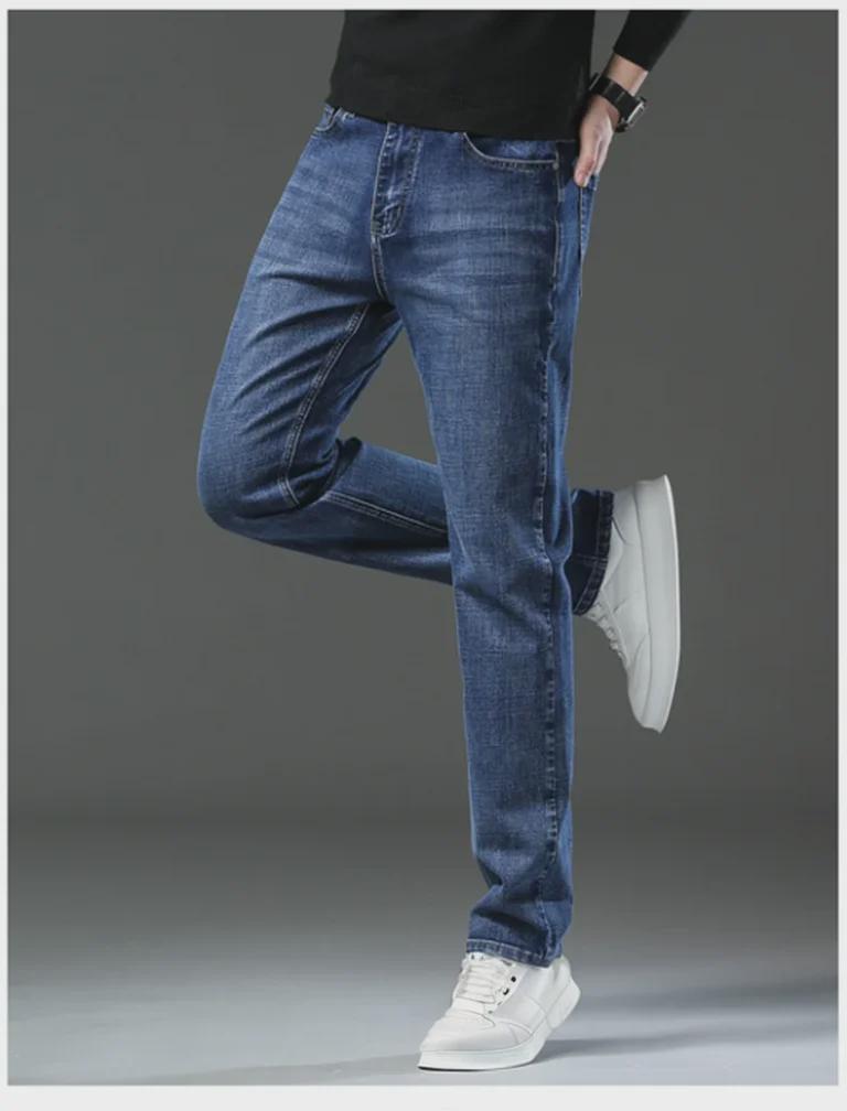 Men's Light Luxury Stretch Straight Jeans, Non-Fading, 2023 Spring/Autumn New Style