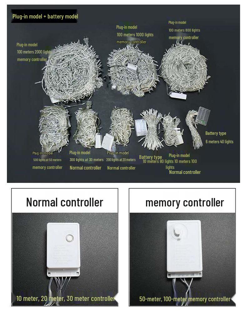 Outdoor LED Twinkling String Lights for Garden, Festival, Christmas, Wedding, Courtyard Decoration